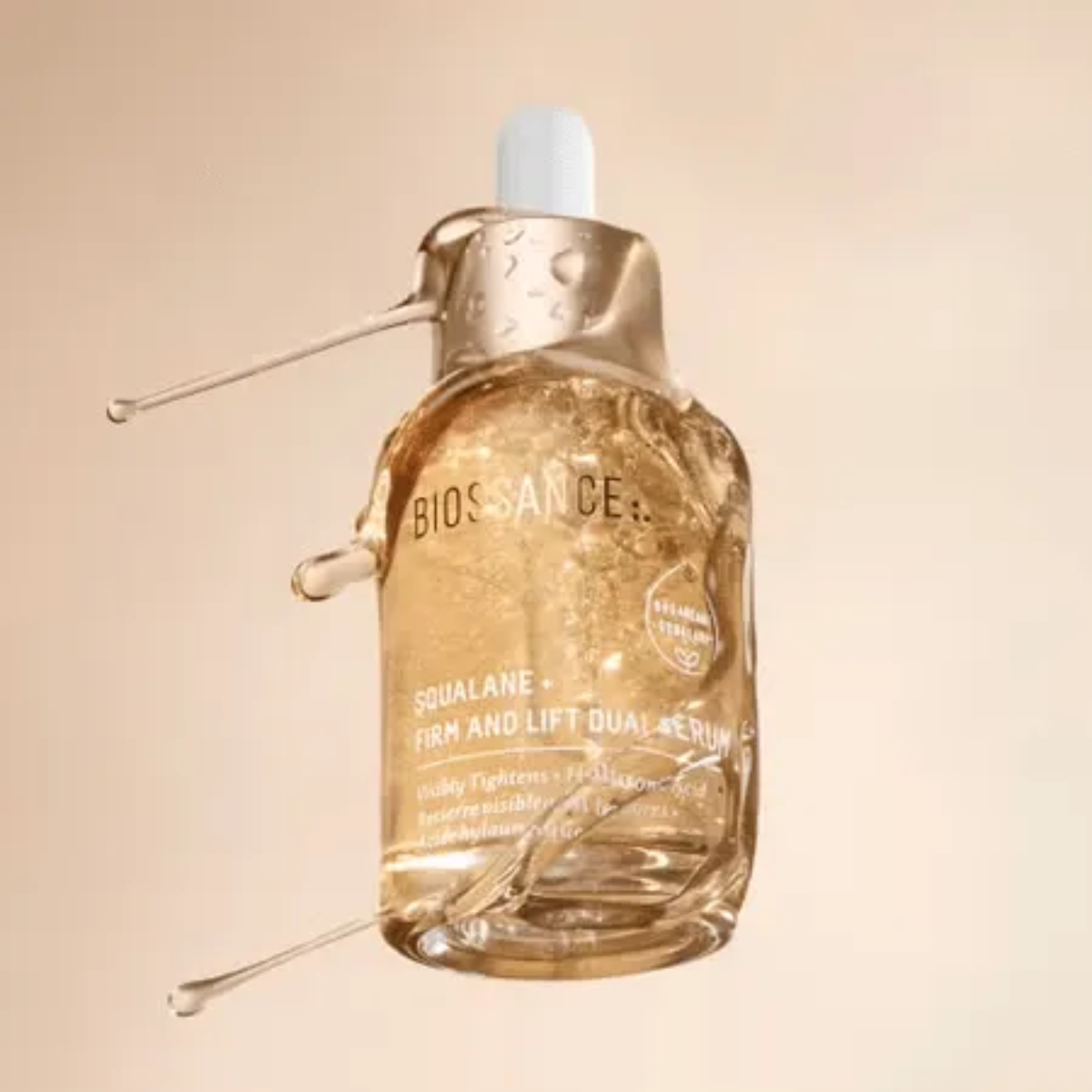 Biossance Squalane & Firm and Lift Dual Serum.