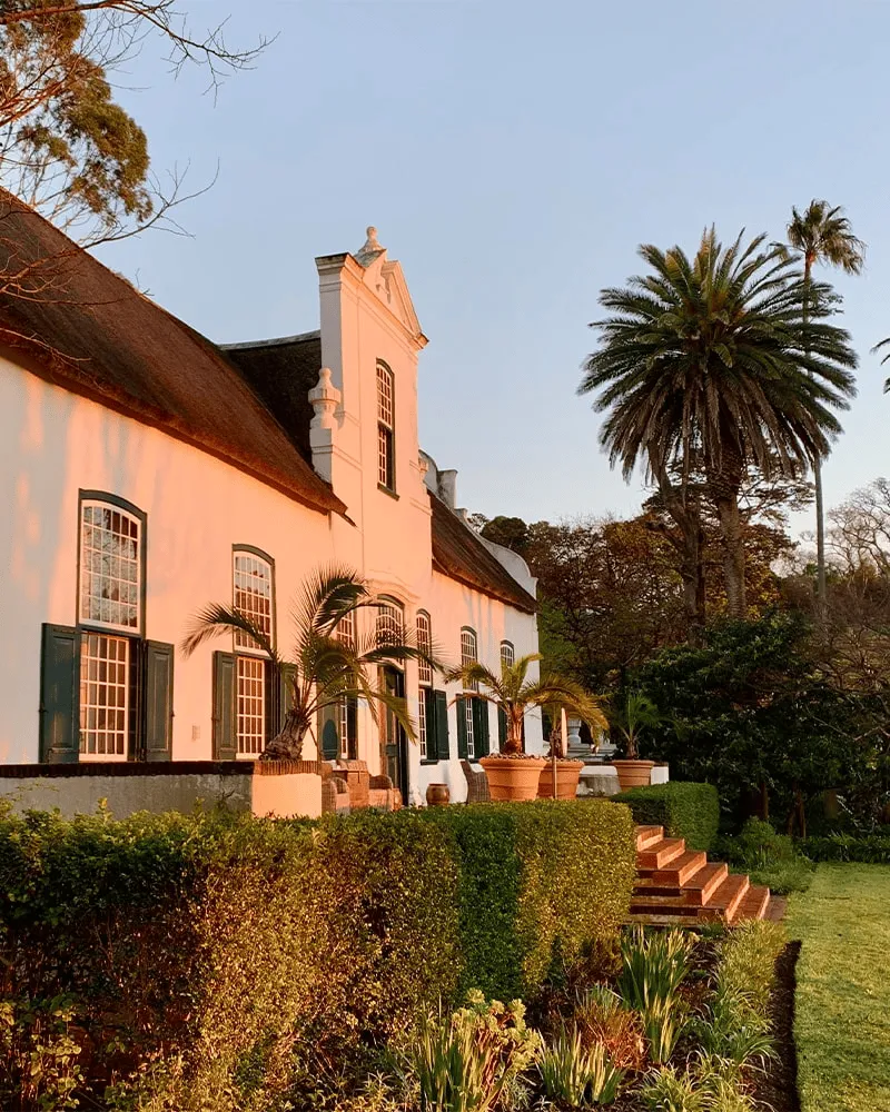 Historic Cape Dutch manor house at Buitenverwachting Wine Estate.