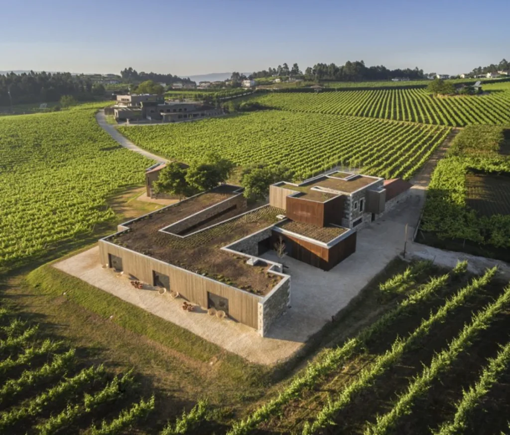 Monverde Wine Experience Hotel surrounded by vineyards with modern architecture in rural Portugal