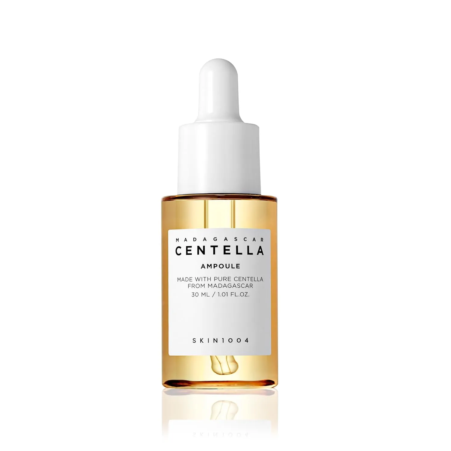 SKIN1004 Madagascar Centella Ampoule, clear dropper bottle of soothing Centella Asiatica serum.